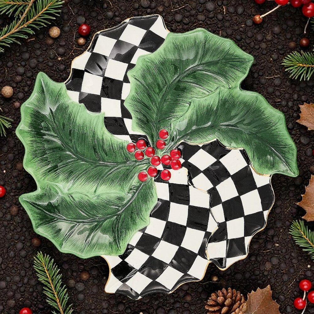 MacKenzie- Childs Holly Leaf Serving Platter - Picture 3 of 9